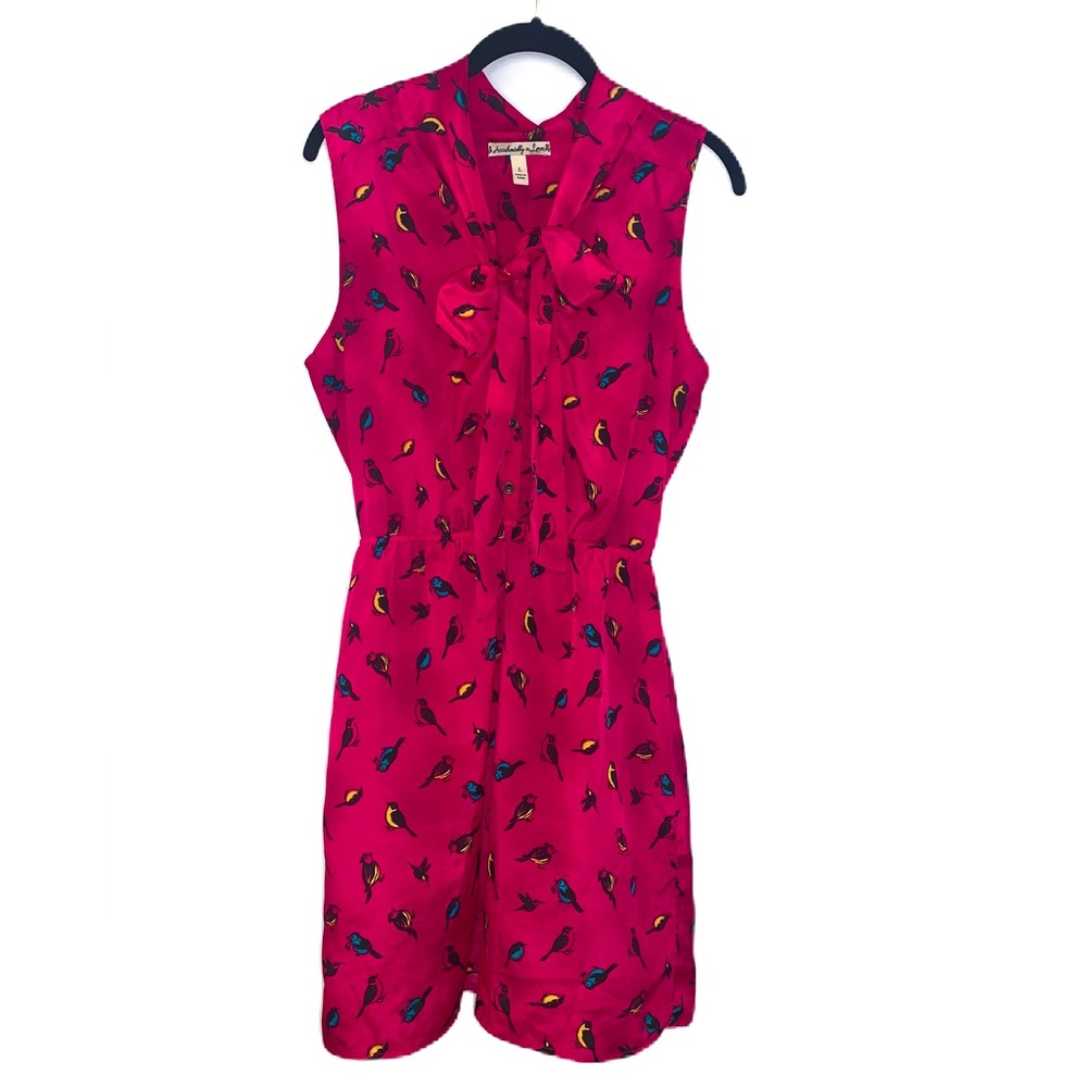 Accidentally In Love Sleeveless Bird Print Dress Size Large